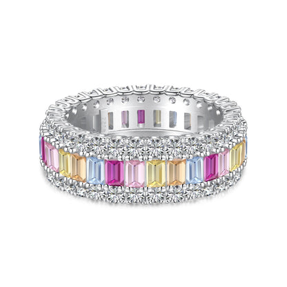 [AuraEcho]Dainty Colorful Radiant Cut Daily Ring
