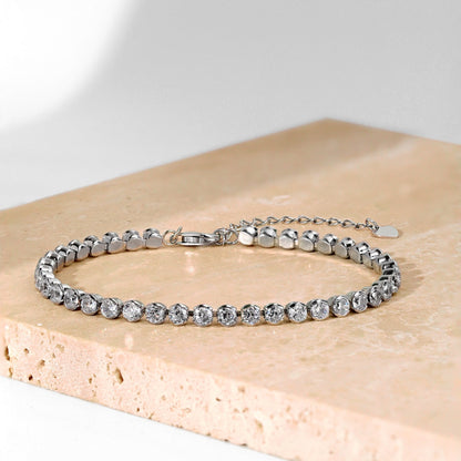[AuraEcho]Ornate  Sparkling Round Cut Daily Bracelet
