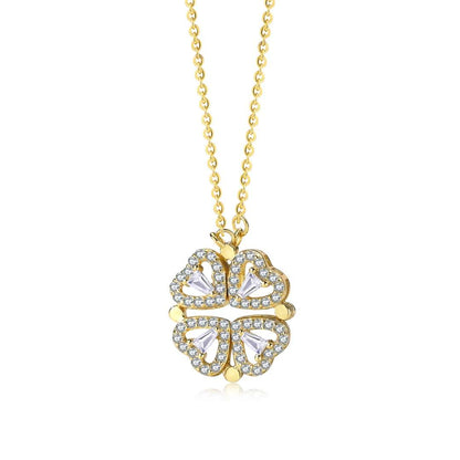 [AuraEcho]Ornate Heart Cut Flower Shape Necklace