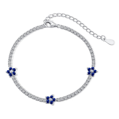 [AuraEcho]Sparkling Flower Shape Tennis Bracelet