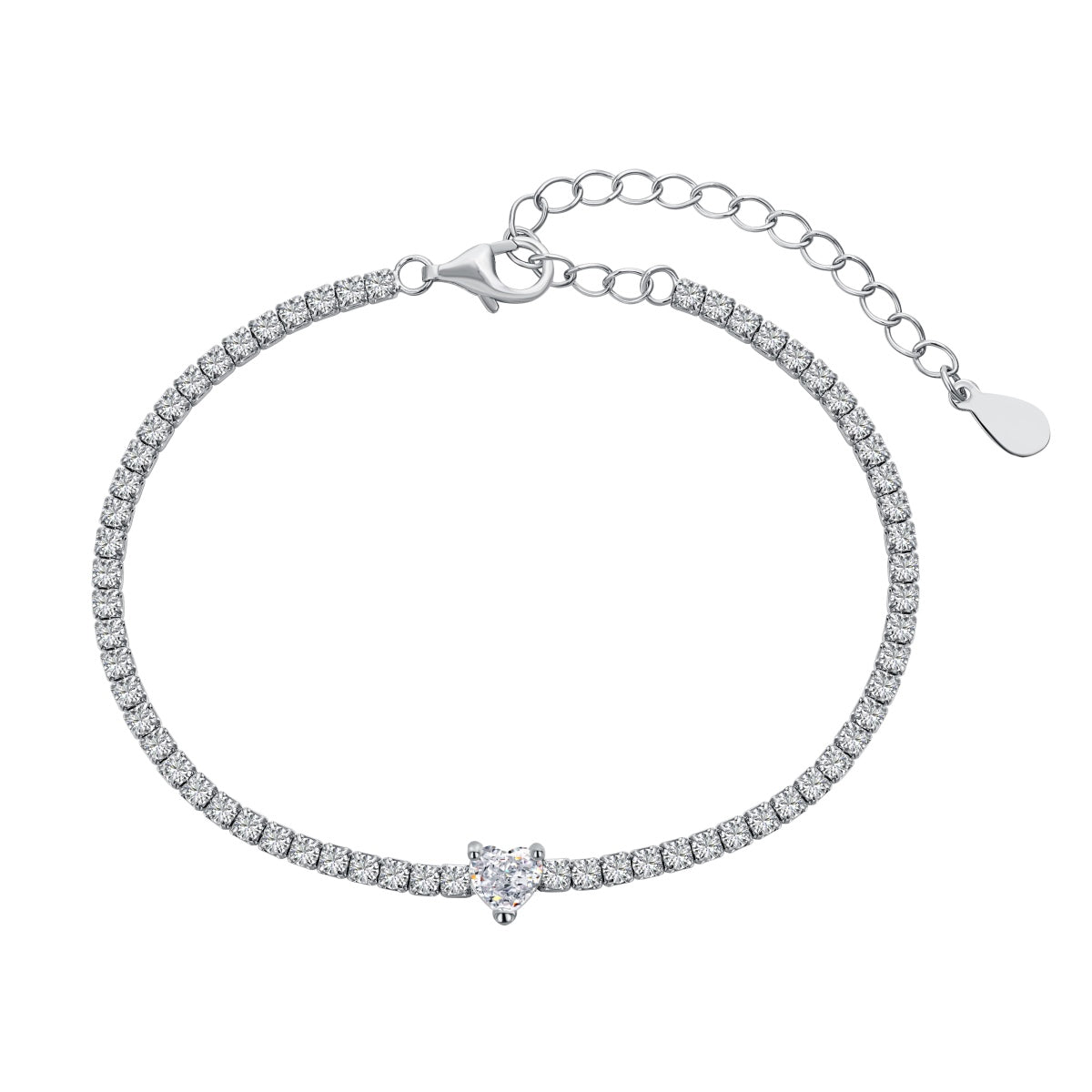 [AuraEcho]0.5 Carat Elegant Romantic Heart Shape Lover Bracelet
