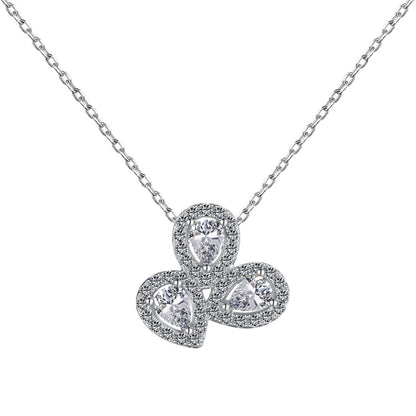 [AuraEcho]Elegant Flower Shape Pear Cut Necklace