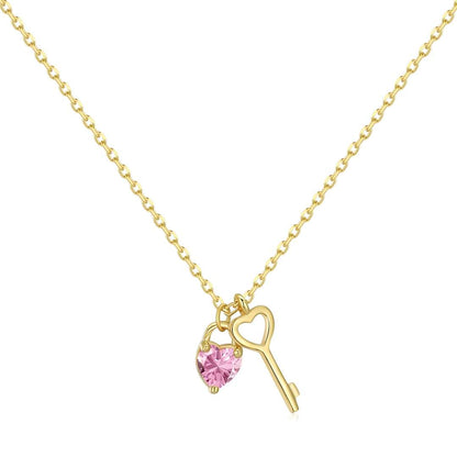 [AuraEcho]Unique Heart Shape Key Pendent Necklace