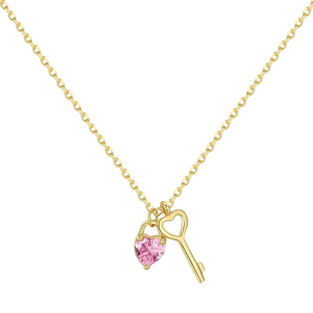[AuraEcho]Unique Heart Shape Key Pendent Necklace