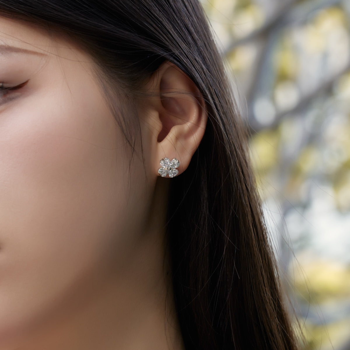 [AuraEcho]Four-Leaf Clover Ball Earrings