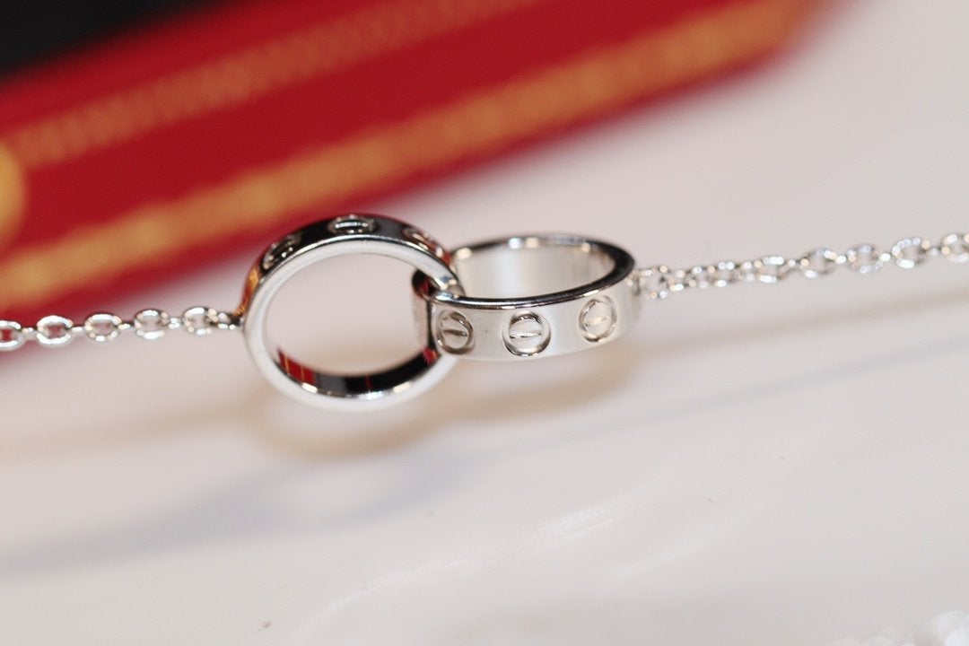 [AuraEcho]LOVE NECKLACE PINK GOLD AND SILVER