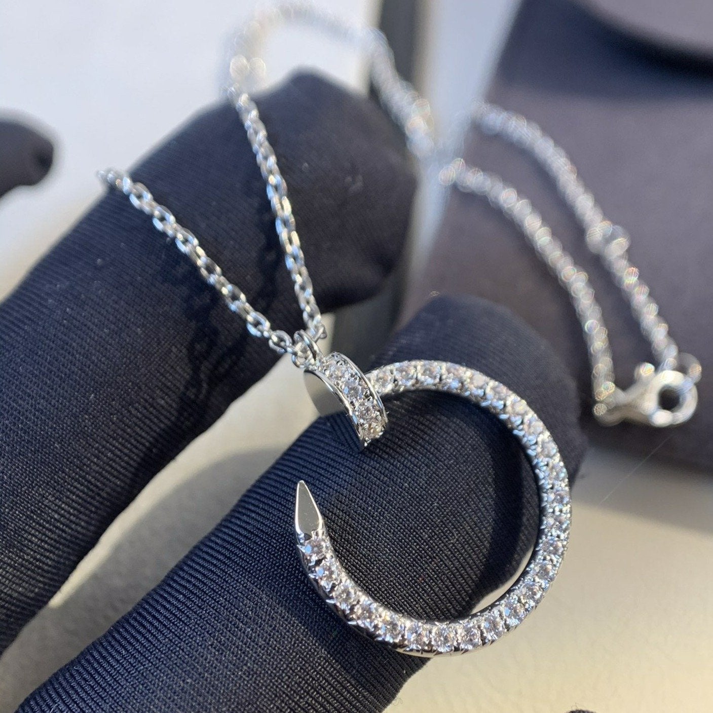 [AuraEcho]JUSTE NECKLACE SILVER DIAMONDS