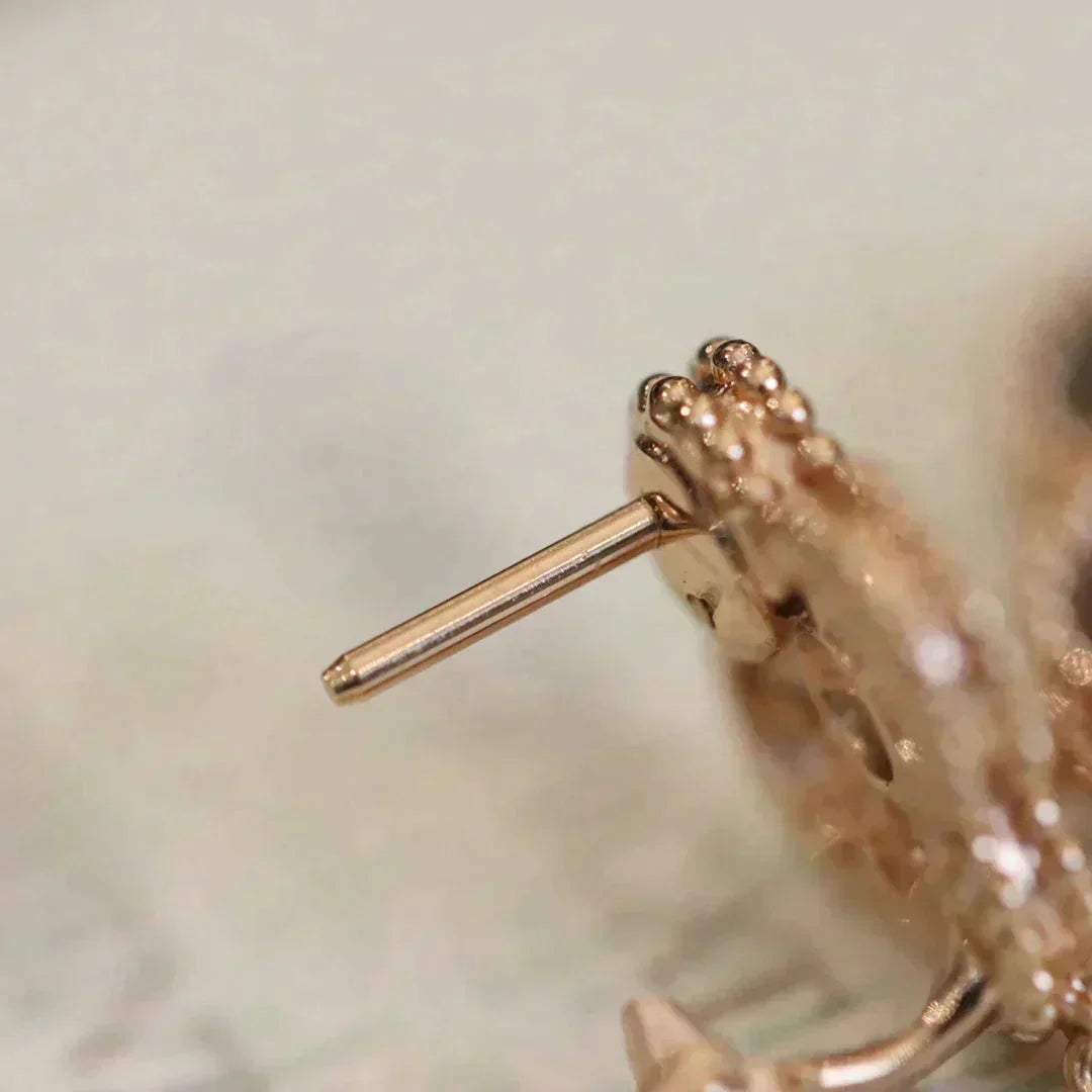 [AuraEcho]CLOVER MEDIUM 1 MOTIFS FUll DIAMOND EARRINGS