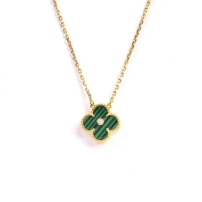 [AuraEcho]CLOVER 15MM DIAMOND TURQUOISE NECKLACE