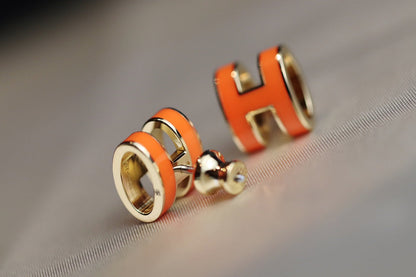 [AuraEcho]MINI POP H EARRINGS ORANGE