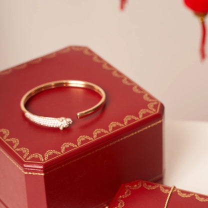 [AuraEcho]PANTHERE ROSE GOLD DIAMOND OPEN BRACELET