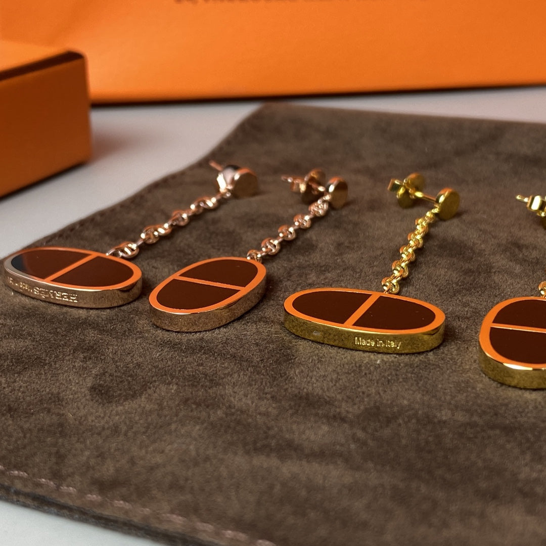 [AuraEcho]CHAINE VERSO BLACK CERAMIC EARRINGS