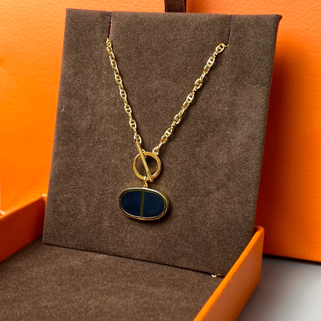 [AuraEcho]CHAINE VERSO BLACK CERAMIC NECKLACE