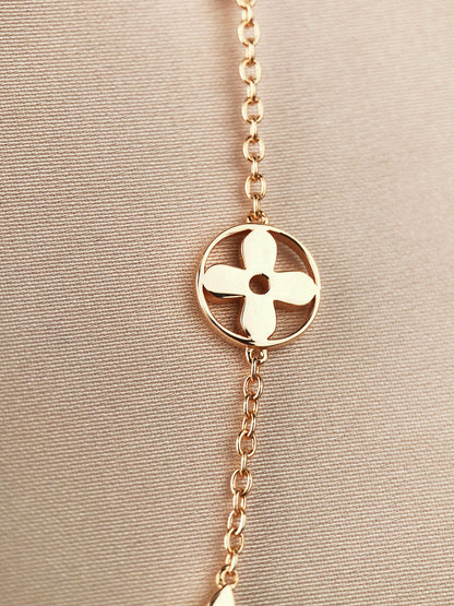 [AuraEcho]STAR AND SUN 7 MOTIFS GOLD BRACELET