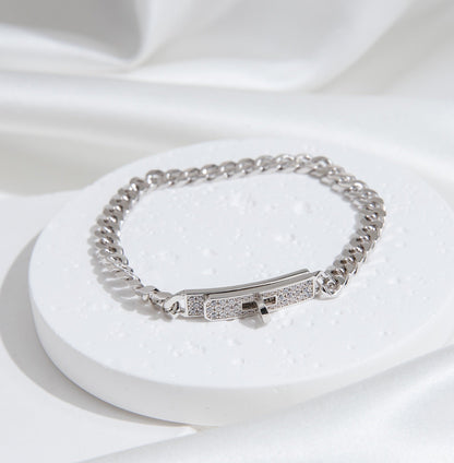 [AuraEcho]KELLY CHAIN SILVER DIAMOND BRACELET