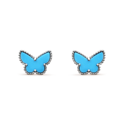 [AuraEcho]BUTTERFLY TURQUOISE EARRINGS SILVER
