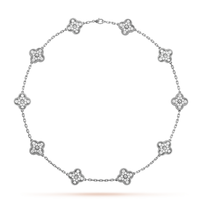 [AuraEcho]CLOVER 10 MOTIFS DIAMOND NECKLACE