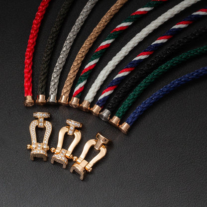 [AuraEcho]FORCE LARGE HORSESHOE HALF DIAMOND BRACELET ROSE GOLD