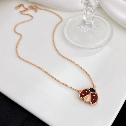 [AuraEcho]LUCKY  CARNELIANS LADYBUG NECKLACE