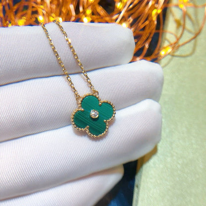 [AuraEcho]CLOVER 15MM DIAMOND TURQUOISE NECKLACE