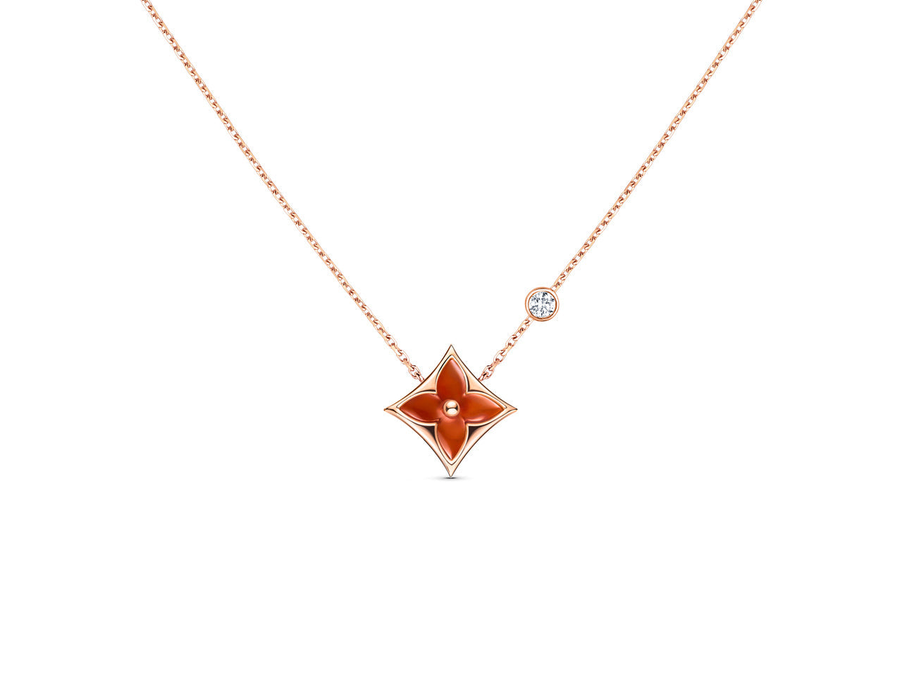 [AuraEcho]STAR NECKLACE PINK GOLD 1 DIAMOND