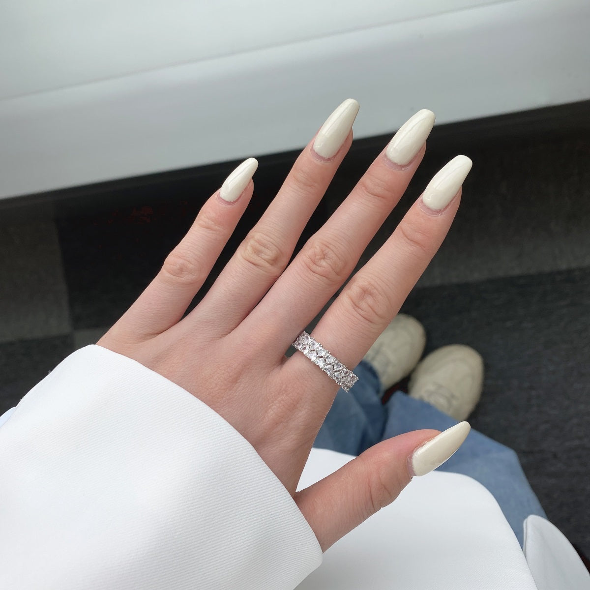 [AuraEcho]Sparkling Full Heart Ring