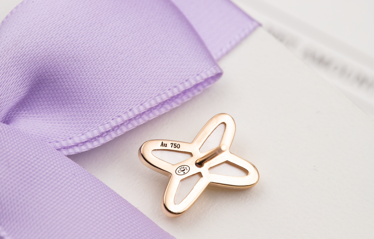 [AuraEcho]JEUX DE WHITE MOP ROSE GOLD DIAMOND EARRINGS