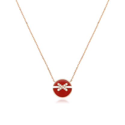 [AuraEcho]JEUX DE ROSE GOLD DIAMOND NECKLACE