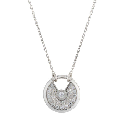 [AuraEcho]AMULETTE SILVER FULL DIAMOND NECKLACE