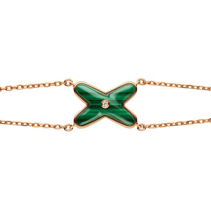 [AuraEcho]JEUX BRACELET MALACHITE PINK GOLD 1 DIAMOND