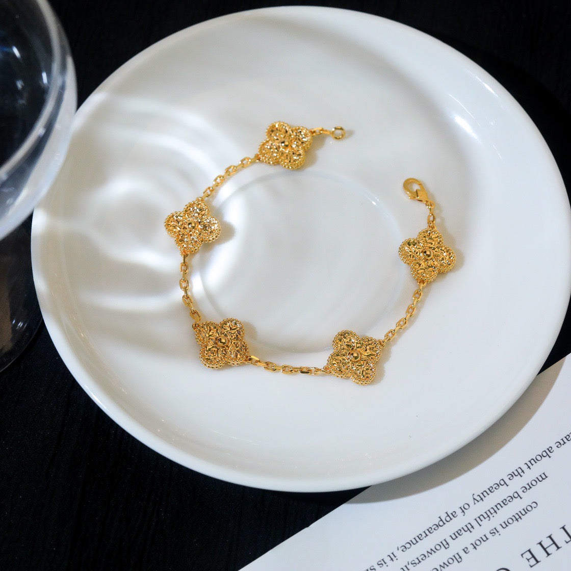 [AuraEcho]CLOVER 5 MOTIFS BRONZING BRACELET