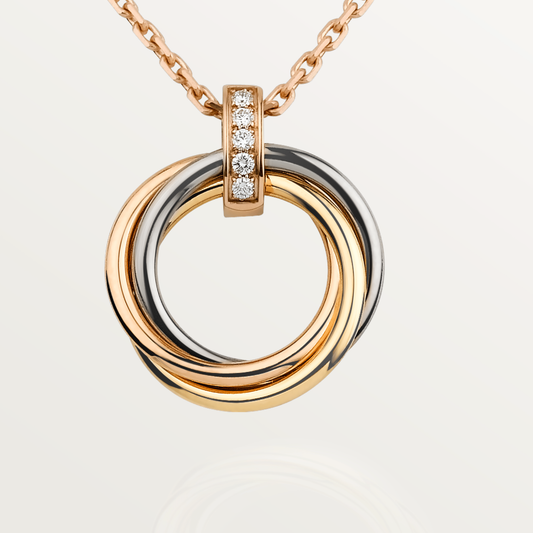 [AuraEcho]TRINITY NECKLACE GOLD  DIAMONDS