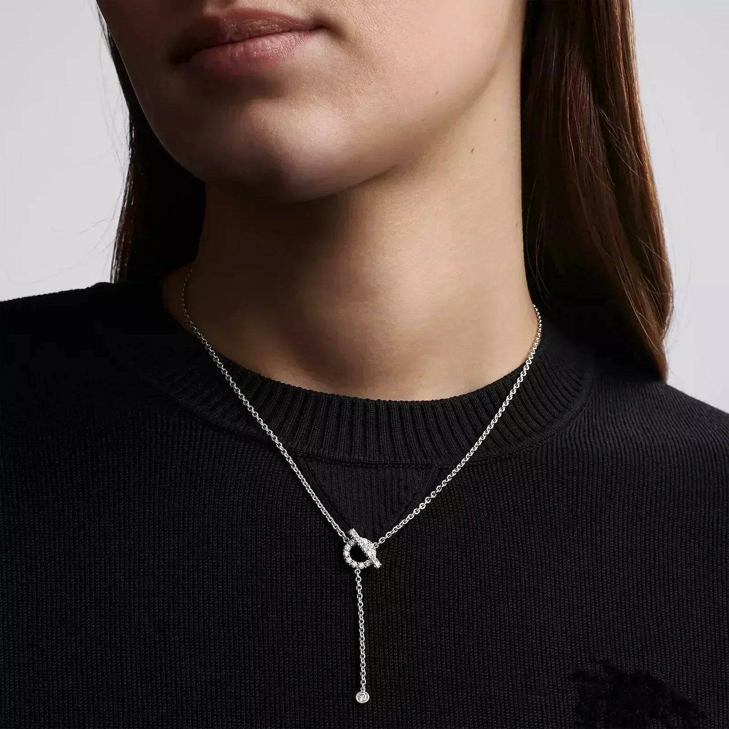 [AuraEcho]FINESSE SILVER DIAMOND NECKLACE