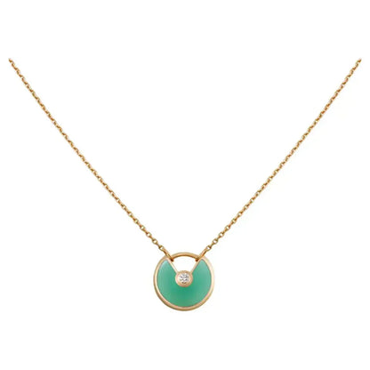 [AuraEcho]AMULETTE GOLD MALACHITE NECKLACE