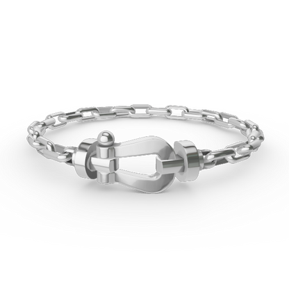 [AuraEcho]FORCE LARGE HORSESHOE CLASP  METAL BRACELET