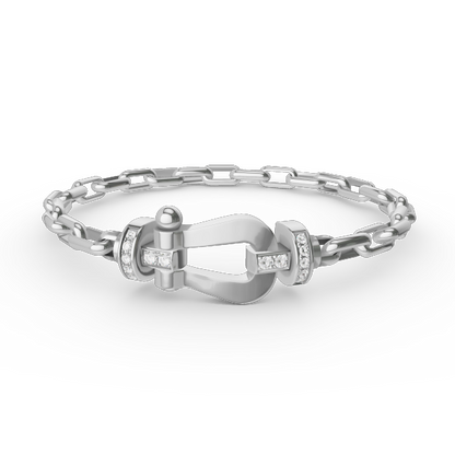 [AuraEcho]FORCE LARGE HORSESHOE CLASP  METAL BRACELET