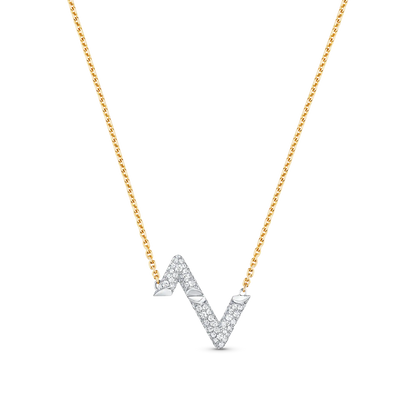 [AuraEcho]VOLT SILVER DIAMOND PEDANT NECKLACE