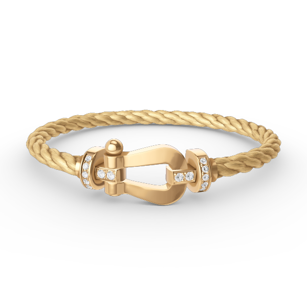 [AuraEcho]FORCE LARGE HORSESHOE HALF DIAMOND BRACELET GOLD