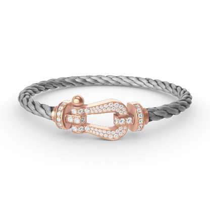 [AuraEcho]FORCE LARGE HORSESHOE FULL DIAMOND BRACELET ROSE GOLD