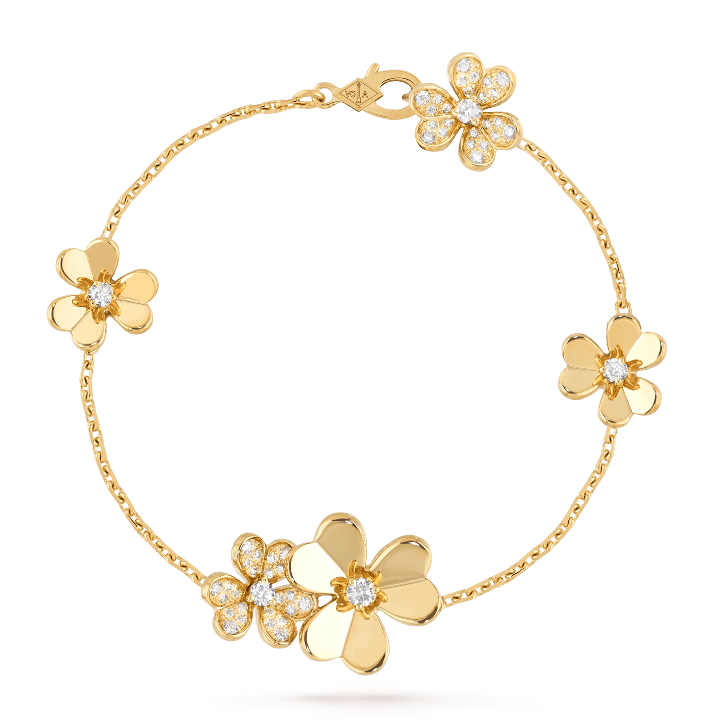 [AuraEcho]FRIVOLE GOLD 5 FLOWERS BRACELET