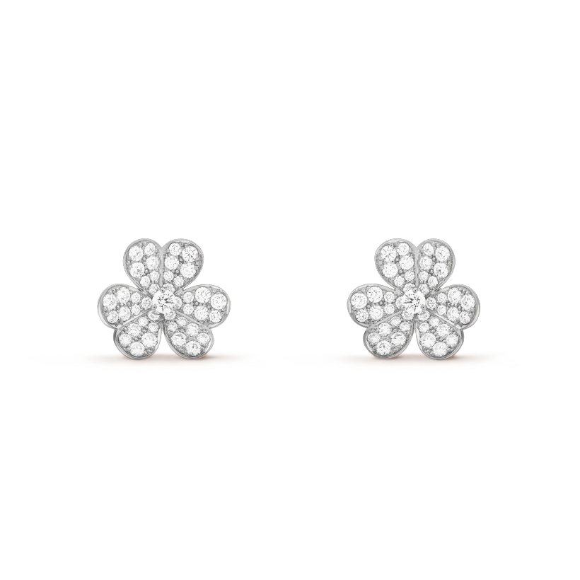 [AuraEcho]FRIVOLE SILVER FLOWER DIAMOND EARRINGS