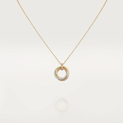 [AuraEcho]TRINITY NECKLACE SILVER GOLD PINK GOLD DIAMONDS